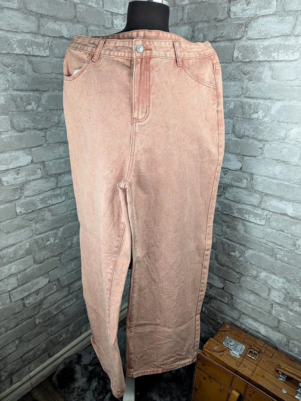 Salmon Pink Wide Leg Jeans Like New XL